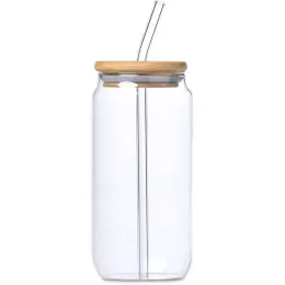 Okiyo Natsu Glass & Bamboo Tumbler & Straw Side